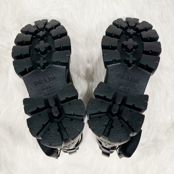 Prada Leather Zip Pocket Combat Booties - Picture 7 of 14